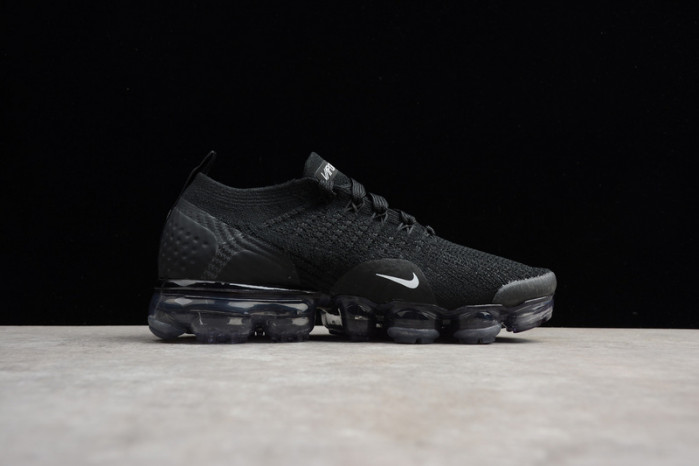 nike air vapormax flyknit 2.0 running sneakers black/grey mens 942842-001